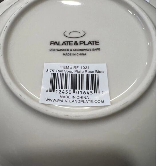 Palate & Plate Blue Rose Floral Porcelain Soup Bowls 8.5" Set 4 Shabby Chic NEW - Picture 8 of 8